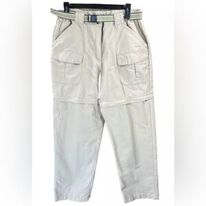 LL Bean Mens Medium Convertible Pants Shorts Belted Stretch Waist Outdoor Hiking